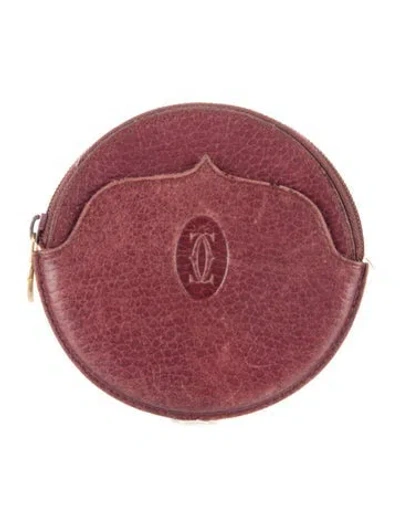 Pre-owned Cartier Leather Wallet In Burgundy