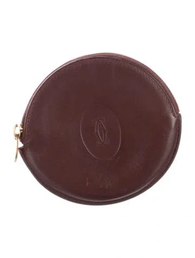 Pre-owned Cartier Leather Wallet In Burgundy