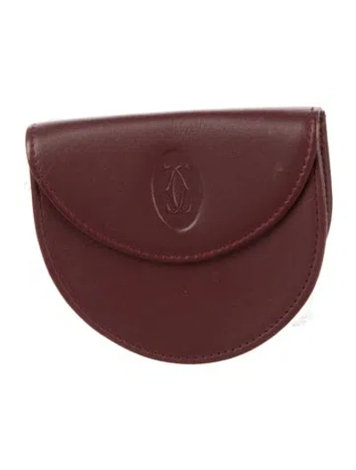 Pre-owned Cartier Leather Wallet In Burgundy