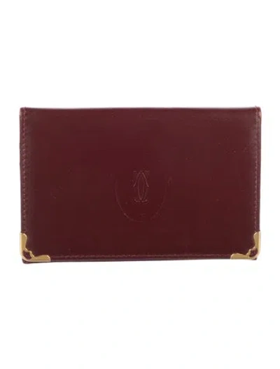 Pre-owned Cartier Leather Wallet In Burgundy