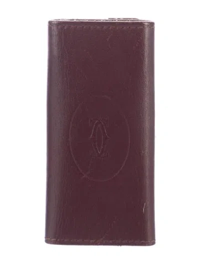 Pre-owned Cartier Leather Wallet In Burgundy
