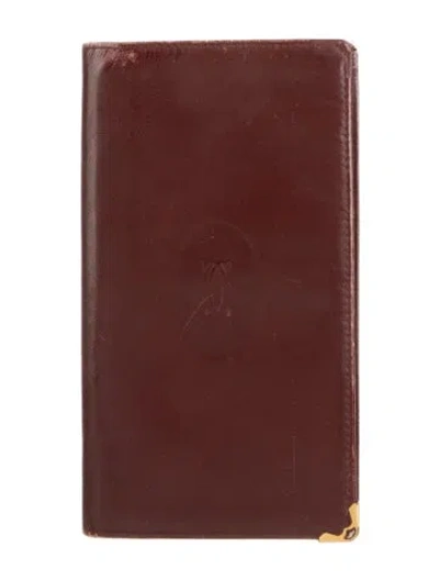 Pre-owned Cartier Leather Wallet In Burgundy
