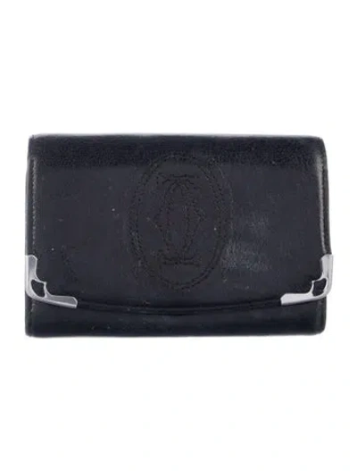 Pre-owned Cartier Leather Wristlet In Black