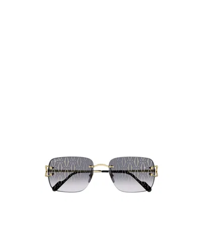 Cartier Lens Decal Pattern Sunglasses In Gray