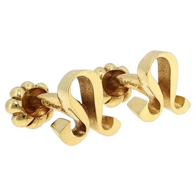 Pre-owned Cartier Leo Zodiac Cufflinks Vintage 18k Yellow Gold