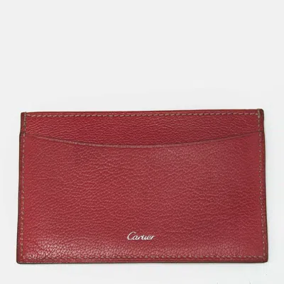 Pre-owned Cartier Les Must Pink Leather Card Holder
