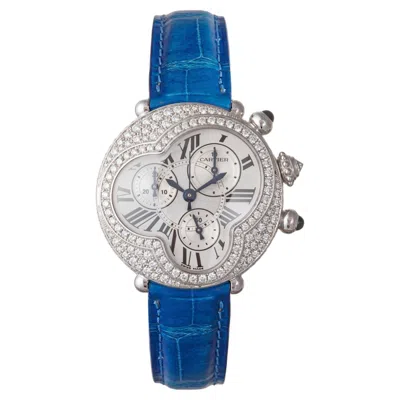 Pre-owned Cartier Libre Chronograph White Gold Diamond Wristwatch, Ref. 2975