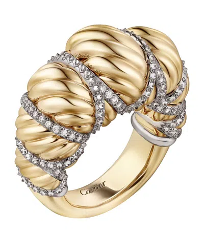 Cartier Libre Tressage Ring In Yellow