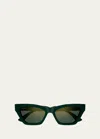 Cartier Logo Acetate Cat-eye Sunglasses In 003 Green Colour