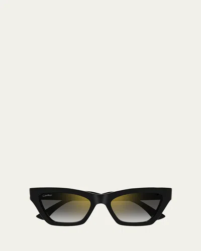 Cartier Logo Acetate Cat-eye Sunglasses In Black