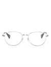 Cartier Logo-engraved Round-frame Glasses In Silver