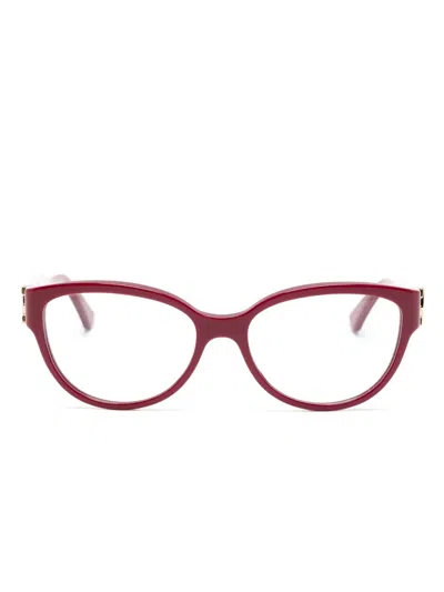 Cartier Logo-plaque Acetate Glasses In Rot