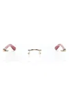 Cartier Logo-plaque Rectangle-frame Glasses In Gold