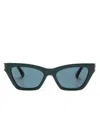 Cartier Logo-plaque Rectangle-frame Sunglasses In Blue