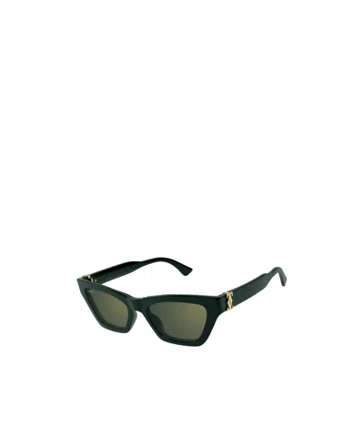 Cartier Logo-plaque Rectangle-frame Sunglasses In Green