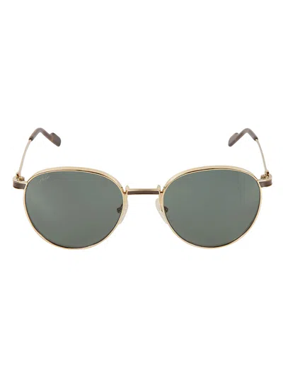 Cartier Logo Round Sunglasses In Gold