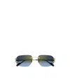 Cartier Rectangular Frame Sunglasses In Blue
