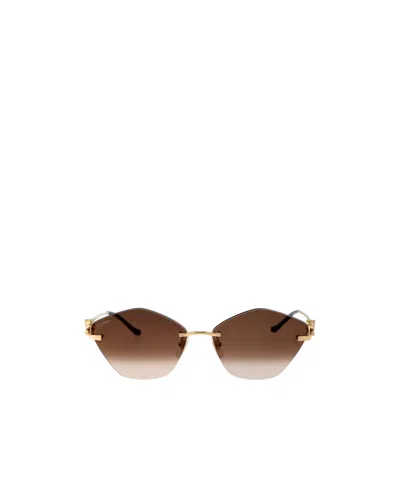 Cartier Logo Sunglasses In Brown