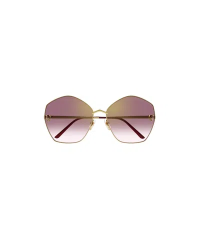 Cartier Logo Sunglasses In Brown