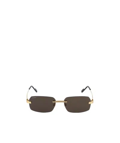 Cartier Logo Sunglasses In Brown