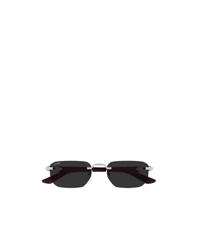 Cartier Logo Sunglasses In Burgundy