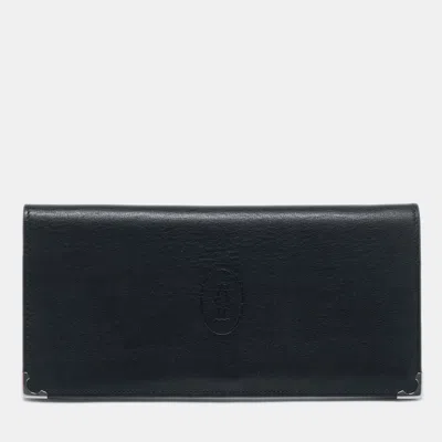 Pre-owned Cartier Long Wallet In Black