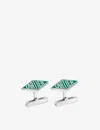CARTIER LOSANGE PALLADIUM-PLATED STERLING SILVER AND LACQUER CUFFLINKS