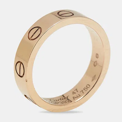 Pre-owned Cartier Love 1 Diamond 18k Rose Gold Ring Eu 47