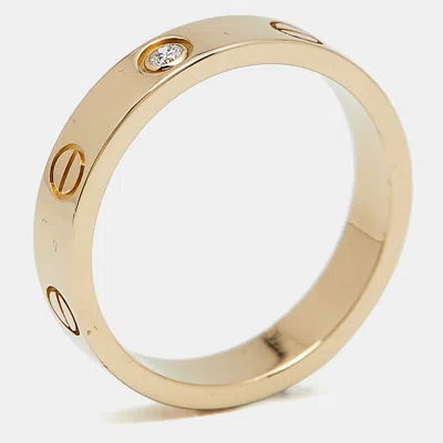 Pre-owned Cartier Love 1 Diamond 18k Rose Gold Wedding Band Ring Size 54