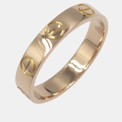 Pre-owned Cartier Love 18k Rose Gold Band Ring Eu 49