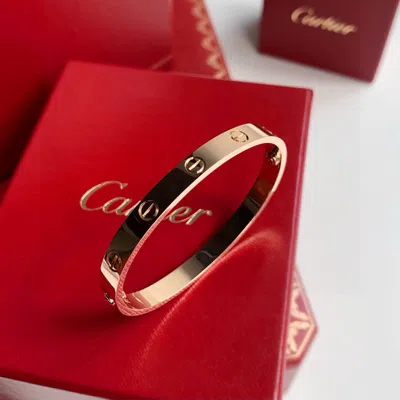 Pre-owned Cartier Love 18k Rose Gold Bangle Bracelet