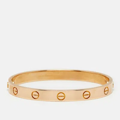 Pre-owned Cartier Love 18k Rose Gold Classic Model Bracelet 16