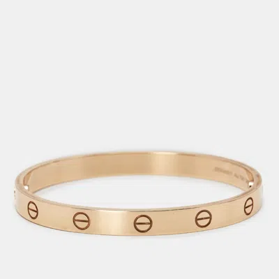 Pre-owned Cartier Love 18k Rose Gold Classic Model Bracelet 17