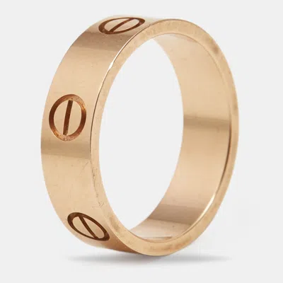 Pre-owned Cartier Love 18k Rose Gold Classic Model Ring Size 55