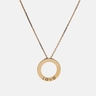 Pre-owned Cartier Love 18k Rose Gold Necklace