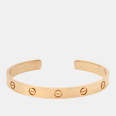 Pre-owned Cartier Love 18k Rose Gold Open Cuff Bracelet 18