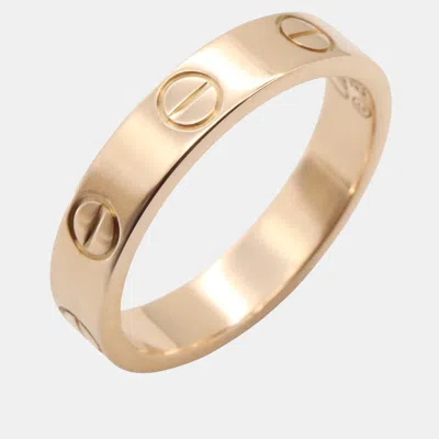 Pre-owned Cartier Love 18k Rose Gold Ring Eu 49