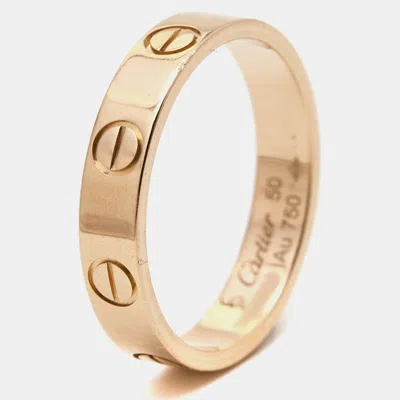 Pre-owned Cartier Love 18k Rose Gold Ring Size 50