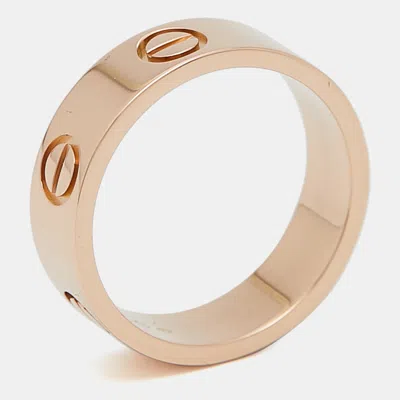 Pre-owned Cartier Love 18k Rose Gold Ring Size 51