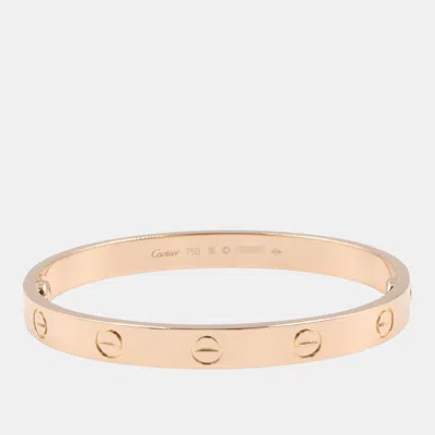 Pre-owned Cartier Love 18k Rose Gold Size 16 Bracelet
