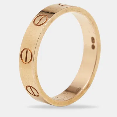 Pre-owned Cartier Love 18k Rose Gold Small Model Ring Size 51