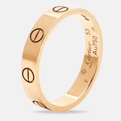 Pre-owned Cartier Love 18k Rose Gold Wedding Band Ring Size 53