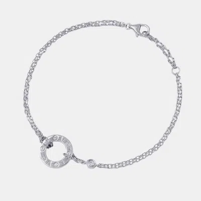 Pre-owned Cartier Love 18k White Gold And Diamond Love Chain Bracelet