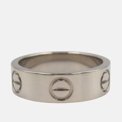 Pre-owned Cartier Love 18k White Gold Band Ring Eu 48