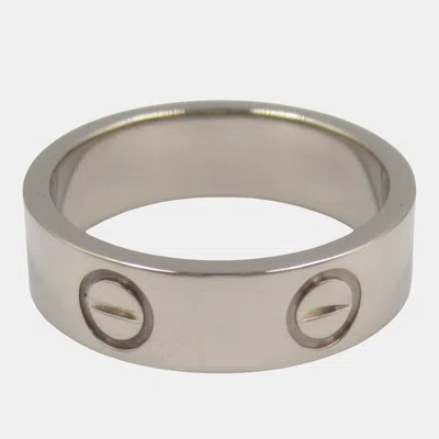 Pre-owned Cartier Love 18k White Gold Band Ring Eu 51