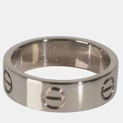 Pre-owned Cartier Love 18k White Gold Band Ring Eu 52