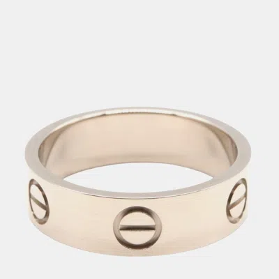 Pre-owned Cartier Love 18k White Gold Band Ring Eu 54