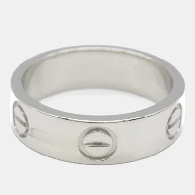 Pre-owned Cartier Love 18k White Gold Love Band Ring Eu 51