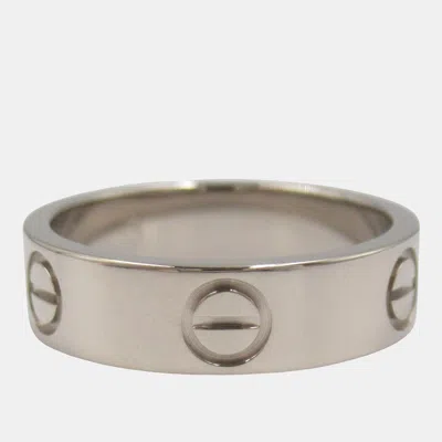 Pre-owned Cartier Love 18k White Gold Love Band Ring Eu 53