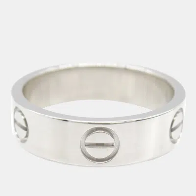 Pre-owned Cartier Love 18k White Gold Love Band Ring Eu 55